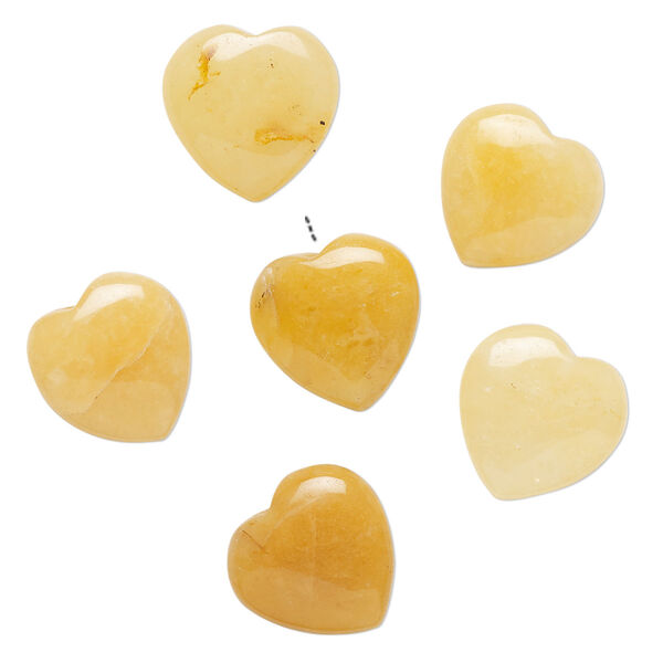 Golden "jade" 1pkg6, half-drilled puffed heart drop natural 12-13mm image number 0