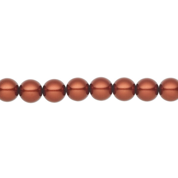 Pearl 25pk dark copper, Preciosa Czech crystal 6mm round image number 0