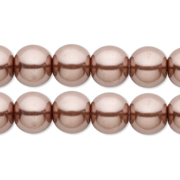 Bead, crystal pearl, brown, 10mm round. Sold per pkg of (2) 15-1/2" to 16" strands, approximately 80 beads. image number 0