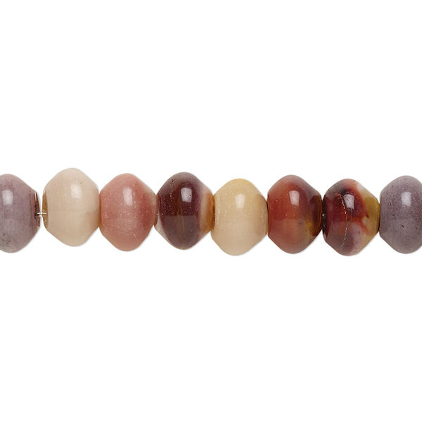 Moukaite jasper 1pkg10, saucer bead natural 8x5mm image number 0