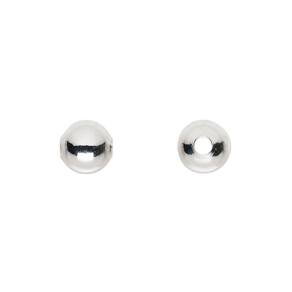 Bead, silver-plated brass, 8mm round. Sold per pkg of 100. image number 0