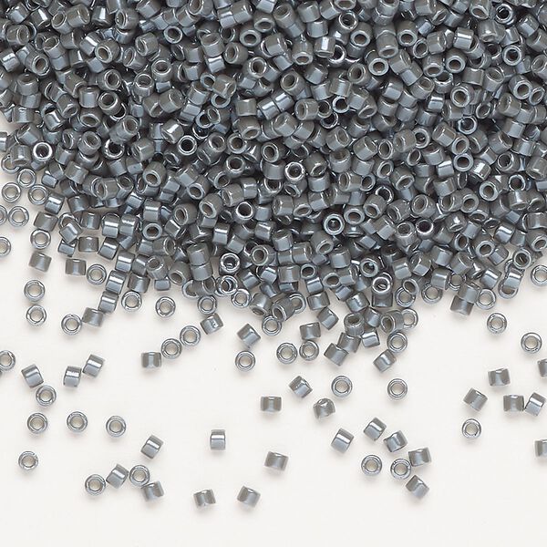 Seed bead, Delica®, glass, pkg/7.5g, #11 round, opaque glazed luster smoke (DB-0268-1). image number 0