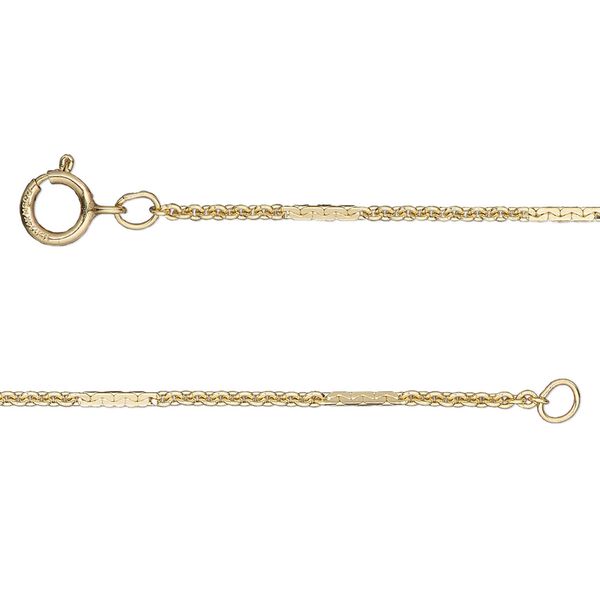 Chain, 14Kt gold-filled, 1.4mm dapped bar and link, 20 inches with springring clasp. Sold individually. image number 0