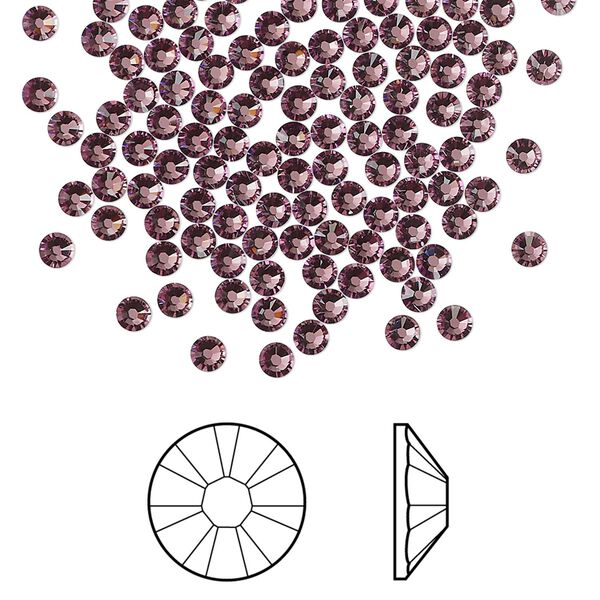 Flat back 1440pk iris foil back, Swarovski® 2.5-2.7mm rose round SS9 2058 image number 0