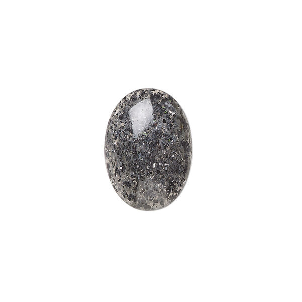 Black aventurine 1pkg1, hand-cut calibrated oval cab natural B grade, 18x13mm image number 0