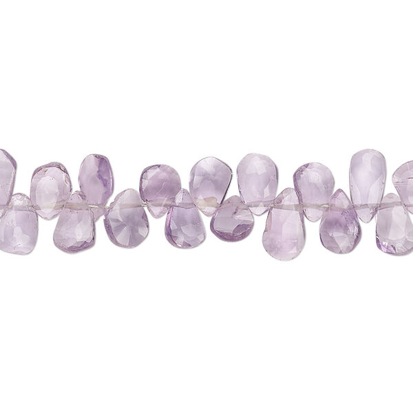 Amethyst 1pkg1, hand-cut top-drilled faceted puffed teardrop bead natural 9 inch 5x4mm-10x5mm image number 0