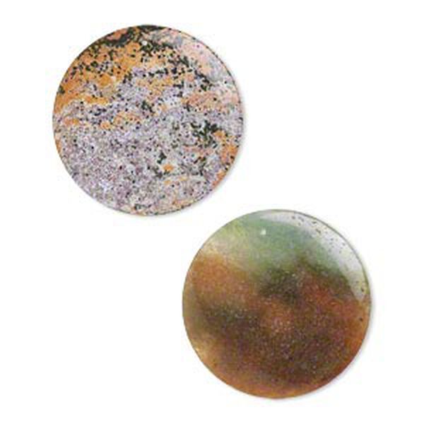Ocean jasper 1pkg2, top-drilled flat round focal natural 42mm image number 0