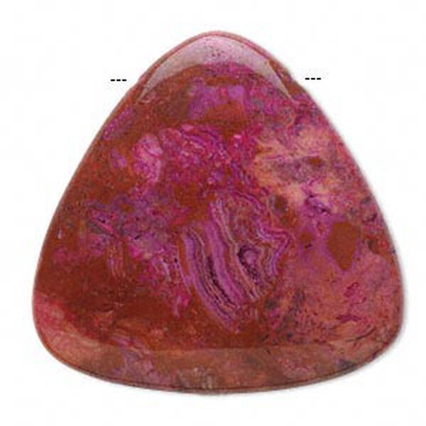 Crazy lace agate 1pkg2, top-drilled triangle focal B- grade, 40mm image number 0
