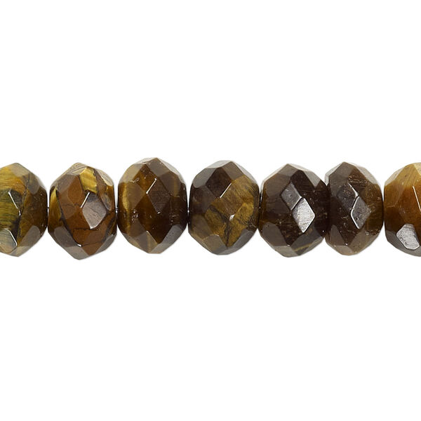 Tigereye 1pkg1, faceted rondelle bead natural B grade, 15.5-16 inch 10x7mm image number 0