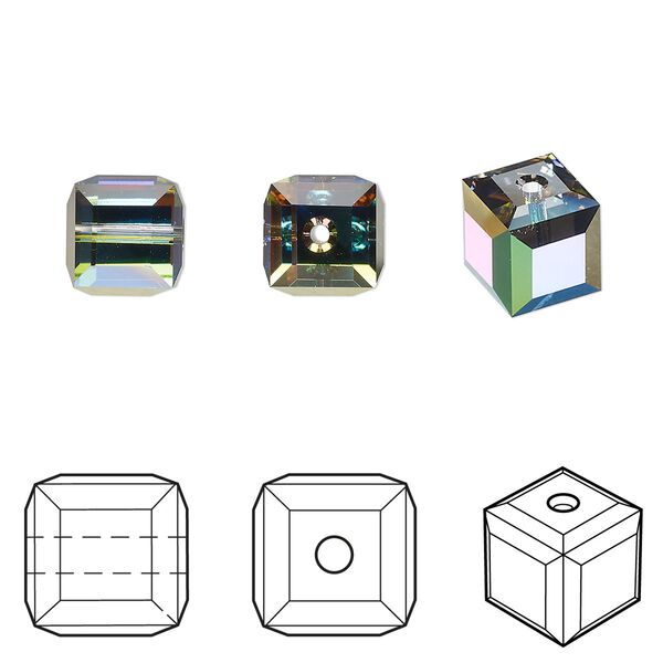 Bead 96pk crystal vitrail medium, Swarovski® 8mm cube 5601 image number 0