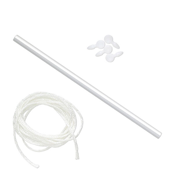 Warp, aluminum / plastic / texsolv nylon cord, white, 12 inches with (4) 25x11.5mm pegs. Sold individually. image number 0