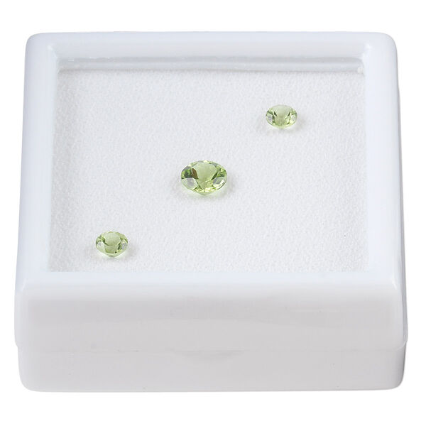 Peridot 1pkg3, hand-cut faceted round gem natural 4mm / 6mm image number 0