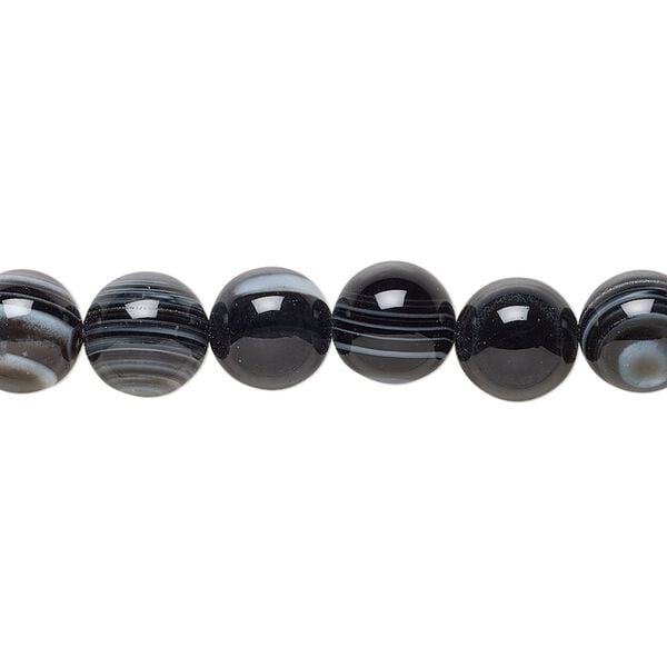 Bull's eye agate 1pkg1, hand-cut round bead natural 15.5-16 inch 8mm image number 0