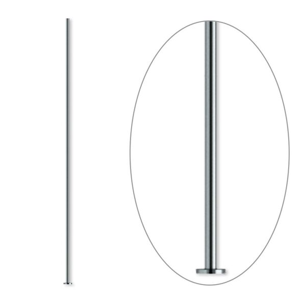 Head pin, gunmetal-plated brass, 1-1/2 inches, 24 gauge. Sold per pkg of 500. image number 0