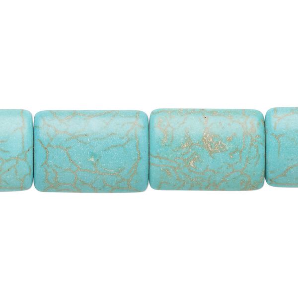 Magnesite 1pkg1, puffed rectangle bead 15 inch 18x13mm image number 0