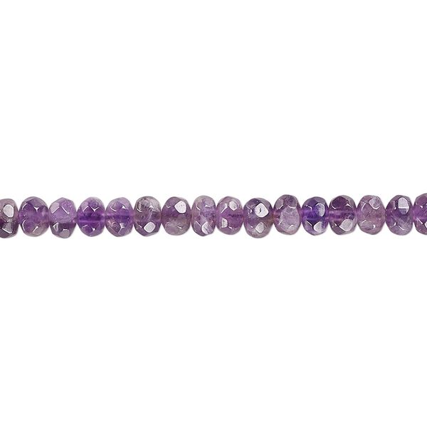 Amethyst 1pkg1, faceted rondelle bead natural 15.5-16 inch 3x2mm-4x3mm image number 0