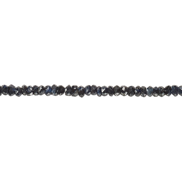 Blue sapphire 1pkg1, hand-cut faceted rondelle bead 8 inch 2x1mm-3x2mm image number 0
