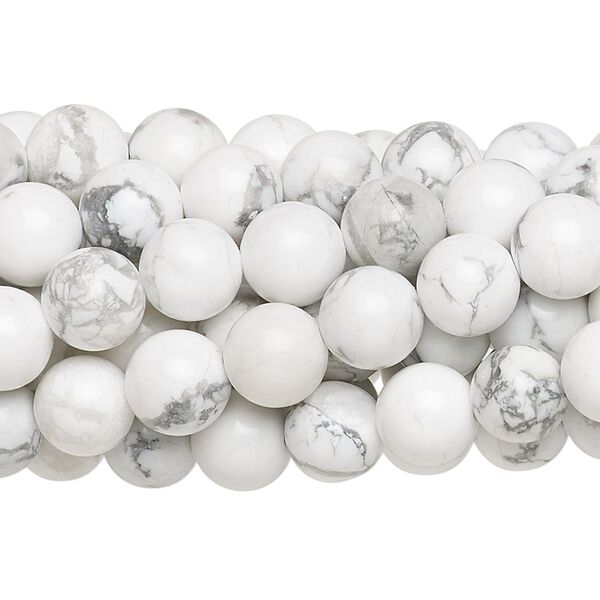 Howlite 1pkg10, round bead natural 15.5-16 inch 8mm image number 0
