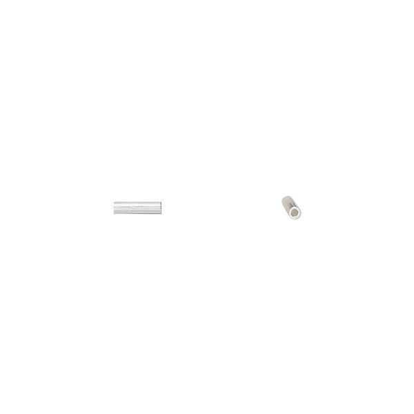 Bead, silver-plated brass, 5x1mm liquid straight tube. Sold per pkg of 10. image number 0