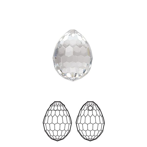 Drop 1pk crystal, Crystal Passions® 15x11.5mm pendant teardrop 6002 image number 0