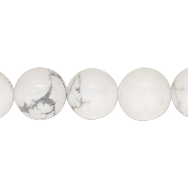 Howlite 1pkg1, round bead natural 15.5-16 inch 12mm image number 0
