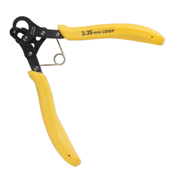 Pliers, Bead Smith® 1-Step Looper® 2.25, steel and rubber, yellow, creates 2.25mm loop (inside diameter), 5 inches. Sold individually. image number 0
