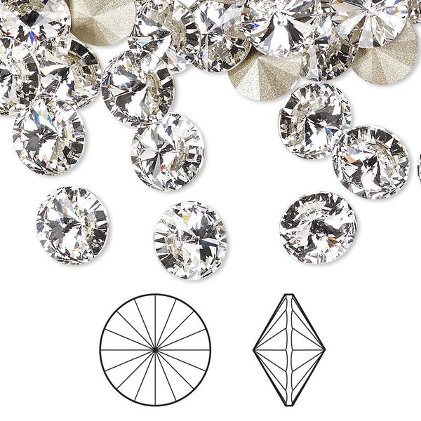 Chaton 48pk crystal foil back, Crystal Passions® 8.16-8.41mm rivoli SS39 1122 image number 0