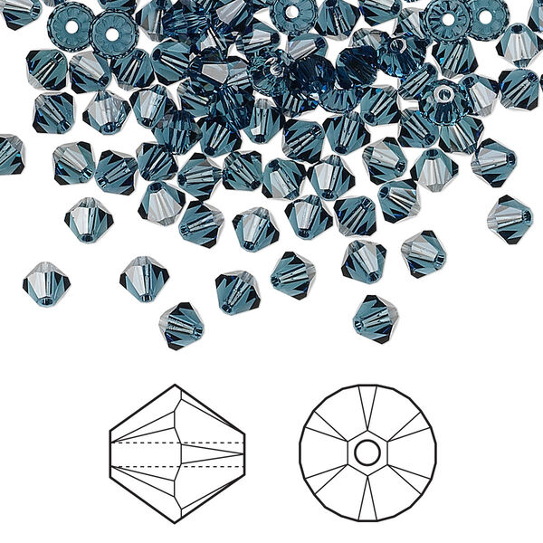 Bead 48pk Montana, Crystal Passions® 4mm bicone 5328 image number 0