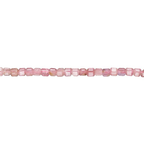 Pink tourmaline 1pkg1, faceted cube bead natural 15.5-16 inch 2-2.5mm image number 0