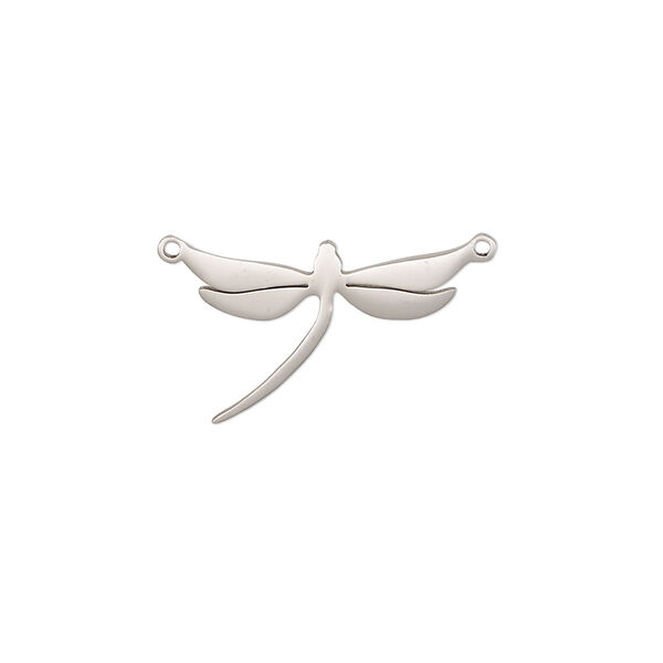 Link, stainless steel, 19x12.5mm double-sided dragonfly. Sold per pkg of 2. image number 0