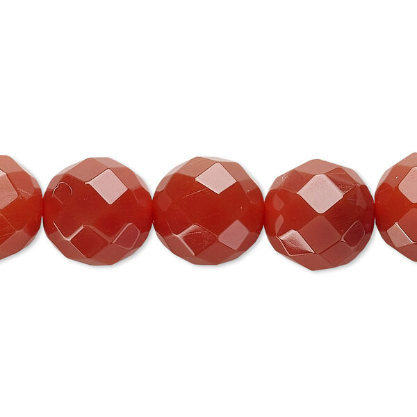 Carnelian 1pkg1, faceted round bead 15.5-16 inch 12mm image number 0