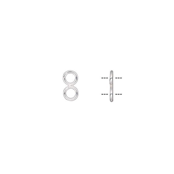 Link, sterling silver, 8x4mm figure 8. Sold per pkg of 4. image number 0