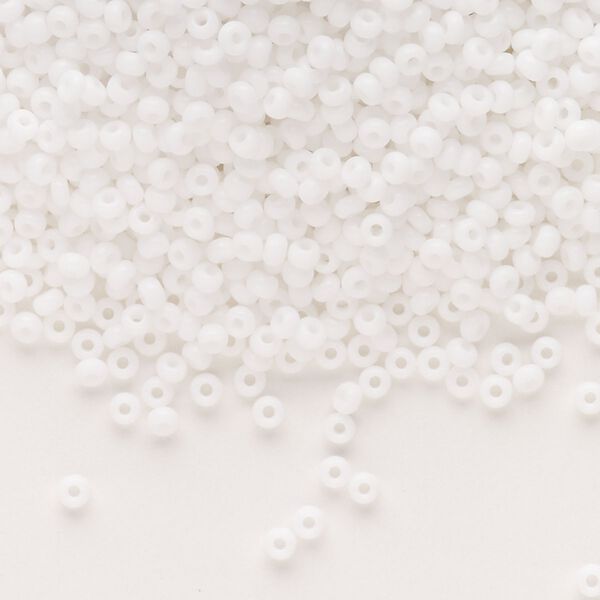 Seed bead, Preciosa Ornela, Czech glass, pkg/500g, opaque white, #10 rocaille. image number 0