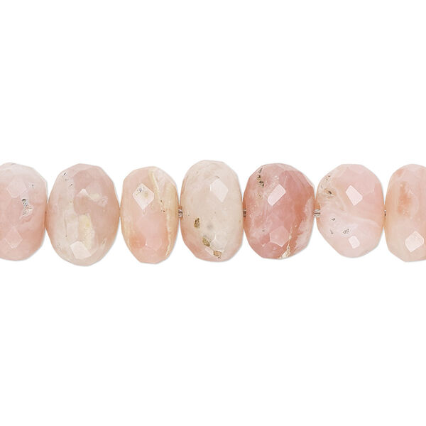 Pink opal 1pkg1, hand-cut faceted rondelle bead natural 8 inch 9x5mm-10x7mm image number 0