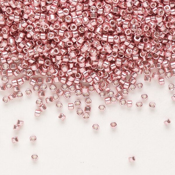 Seed bead, Delica®, glass, pkg/7.5g, #11 round, opaque galvanized pink blush (DB-0435). image number 0