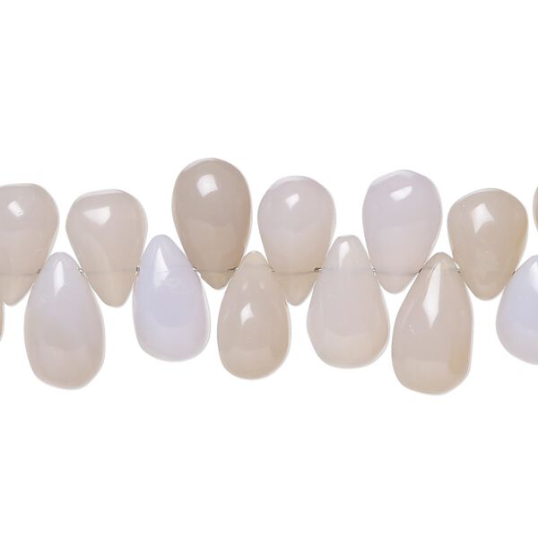 Peach chalcedony / purple chalcedony 1pkg1, hand-cut top-drilled teardrop bead 8 inch 11x7mm-13x8mm image number 0