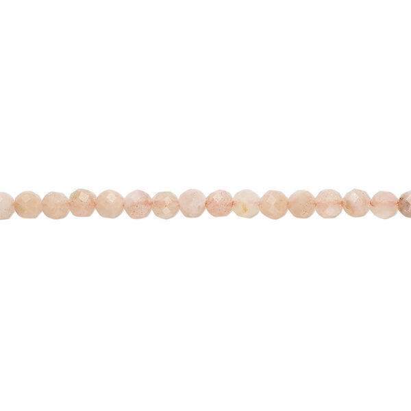Sunstone 1pkg1, faceted round bead natural 15.5 inch 2.8-3.2mm image number 0