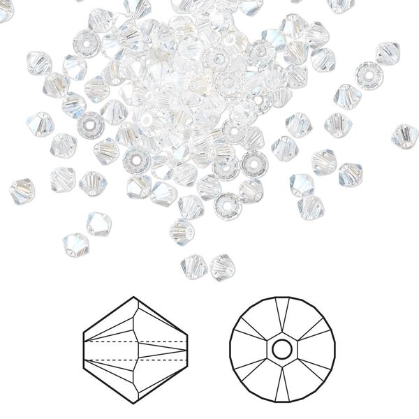 Bead 48pk crystal moonlight, Crystal Passions® 3mm bicone 5328 image number 0