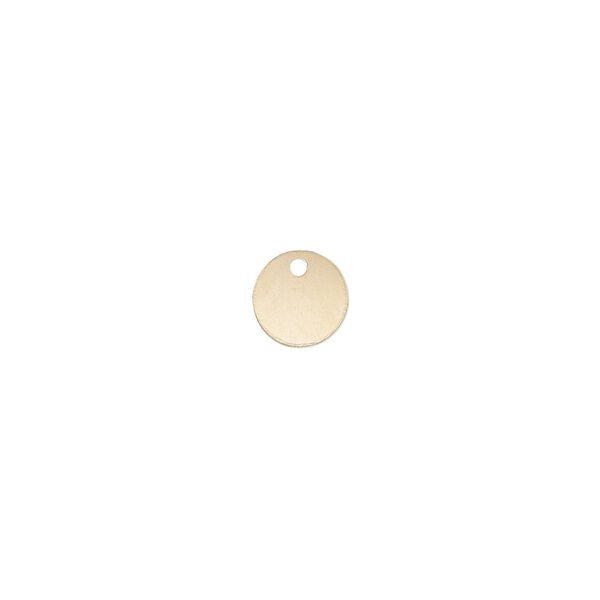 Drop, 14Kt gold-filled, 7mm flat round. Sold per pkg of 2. image number 0