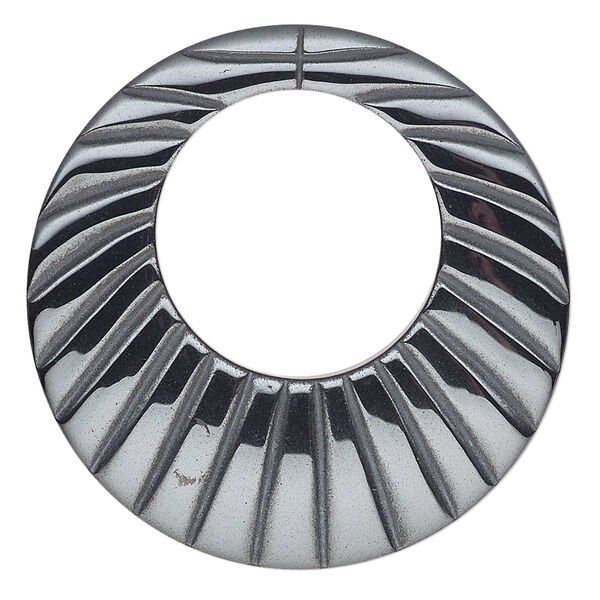 Focal, Hemalyke™ (man-made), 40mm single-sided round go-go with line design. Sold individually. image number 0