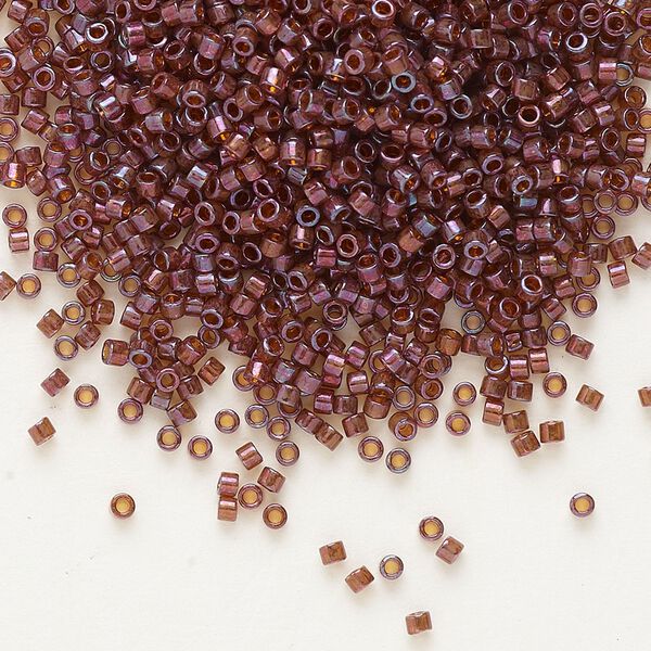 Seed bead, Delica®, glass, pkg/250g, #11 round, translucent gold luster mulberry (DB-0129). image number 0