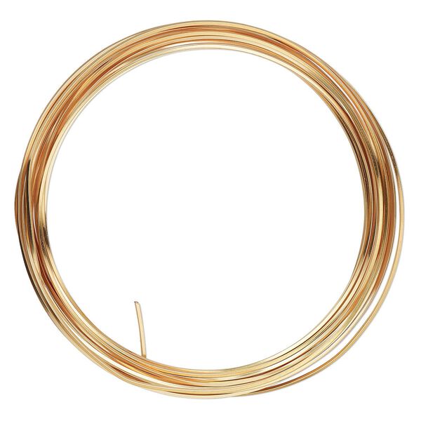 Wire, ParaWire™, gold-finished copper, square, 21 gauge. Sold per 4-yard section. image number 0