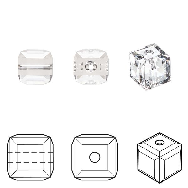 Bead 96pk crystal, Swarovski® 8mm cube 5601 image number 0