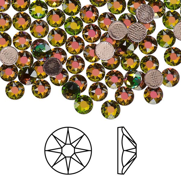Flat back 144pk crystal vitrail medium foil back, Crystal Passions® hotfix 4.6-4.8mm round SS20 2078 image number 0