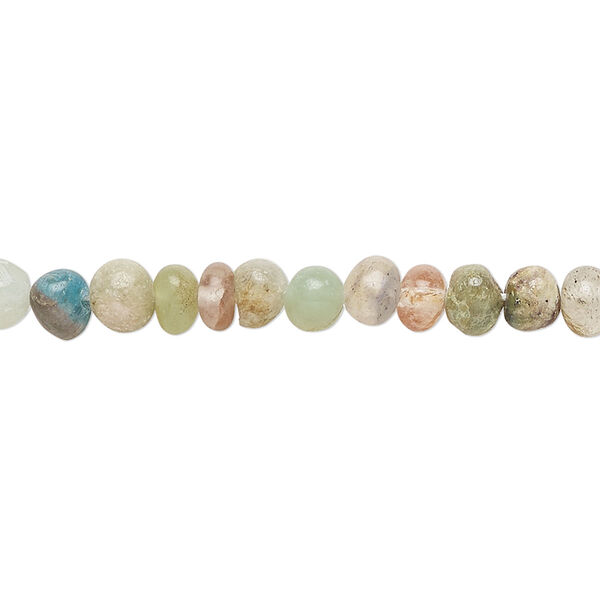 Multi-gemstone 1pkg1, hand-cut pebble bead 14 inch small image number 0