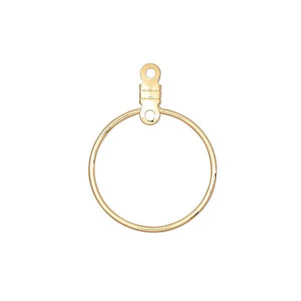 Beading hoop, gold-plated steel, 20mm round with closed loop. Sold per pkg of 10. image number 0