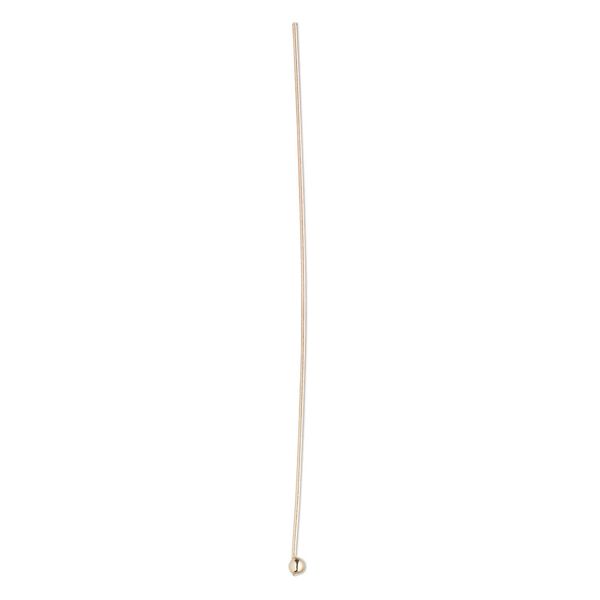 Head pin, 14Kt rose gold-filled, 2 inches with 1.5mm ball, 24 gauge. Sold per pkg of 10. image number 0
