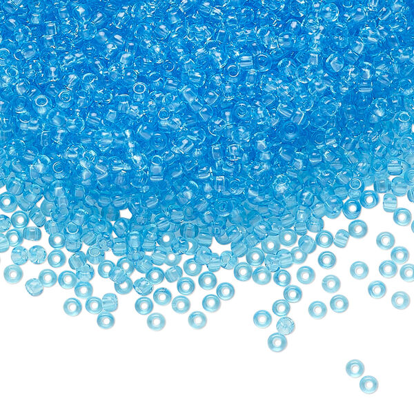 Seed bead, Preciosa Ornela Czech glass, pkg/50g, #11 rocaille, transparent sky blue, (60010). image number 0