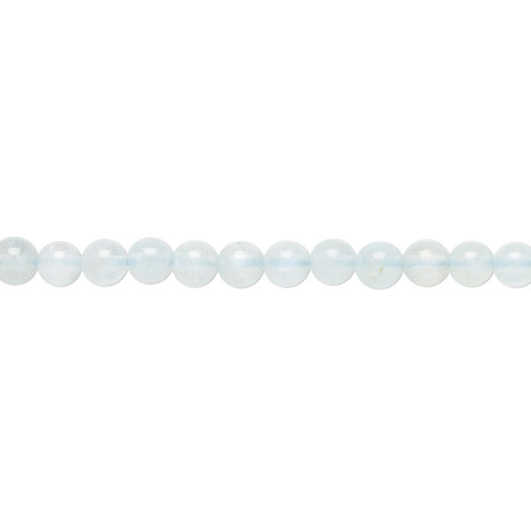 Aquamarine 1pkg1, round bead 15.5-16 inch 4mm image number 0