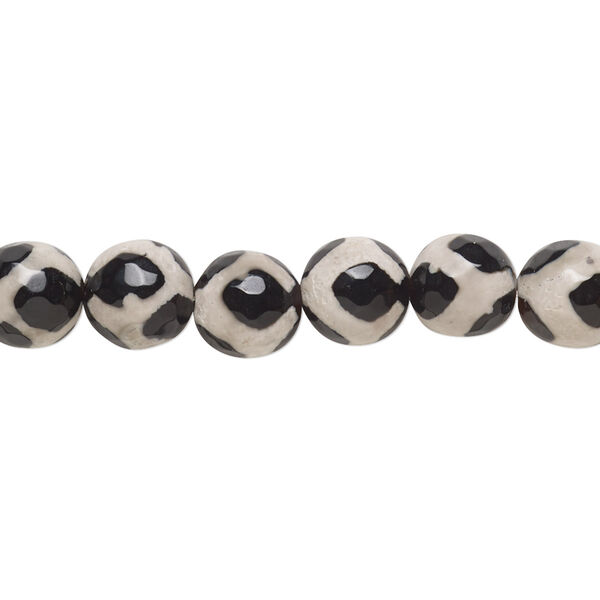 Agate 1pkg1, faceted round bead 8 inch 8mm image number 0